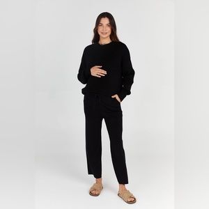 Legoe Heritage Maternity SERENADE CREPE KNIT PANT II (BLACK)